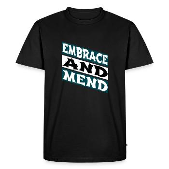 humor funny quote support awesome - Men's Premium Organic T-Shirt - black - Front - Nico (187cm)