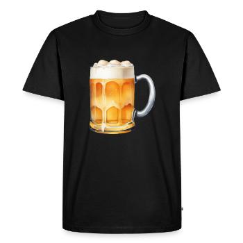 Chope à bière - T-shirt Premium bio Homme - noir - Devant - Nico (187cm)