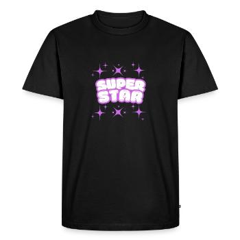 SUPER STAR - Men's Premium Organic T-Shirt - black - Front - Nico (187cm)