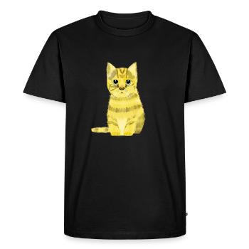 Chat fortune - T-shirt Premium bio Homme - noir - Devant - Nico (187cm)