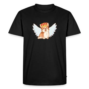 Corgi couronne reine animal de compagnie Elizabeth ROYAUME-UNI royal - T-shirt Premium bio Homme - noir - Devant - Nico (187cm)