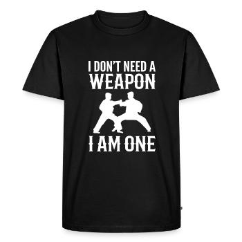 Karate Self-Defense - Men's Premium Organic T-Shirt - black - Front - Nico (187cm)
