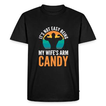 Arm Candy Husband - Men's Premium Organic T-Shirt - black - Front - Nico (187cm)