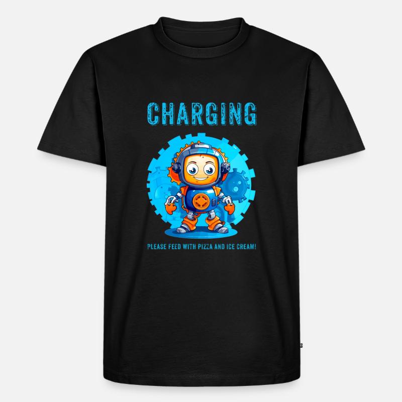 Roboter-Kind - Männer Premium Bio T-Shirt - Schwarz