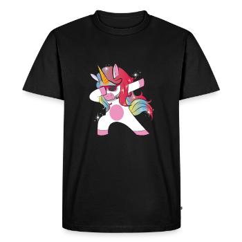 Dabbing Licorne T-Shirt Unicorn Dab cadeau - T-shirt Premium bio Homme - noir - Devant - Nico (187cm)