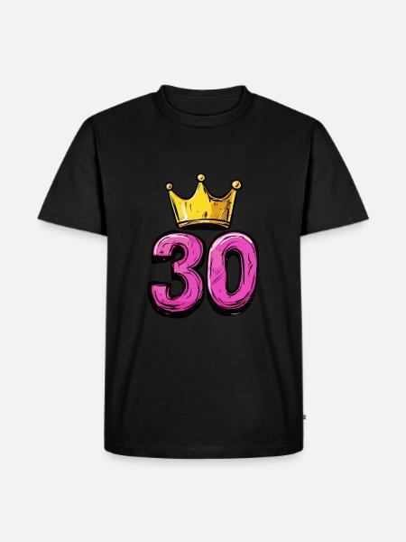 Corona de jersey con número 30 - Camiseta prémium ecológica para hombre - negro