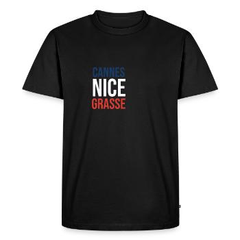 Cannes Nice Grasse France Tour Souvenir - Men's Premium Organic T-Shirt - black - Front - Nico (187cm)