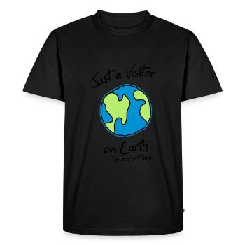 Visitor on Earth - Men's Premium Organic T-Shirt - black - Front - Nico (187cm)