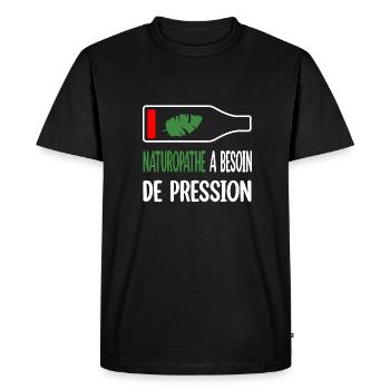 Naturopathe a besoin de pression t-shirt homme - T-shirt Premium bio Homme - noir - Devant - Nico (187cm)