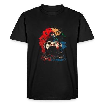 Jeu - T-shirt Premium bio Homme - noir - Devant - Nico (187cm)