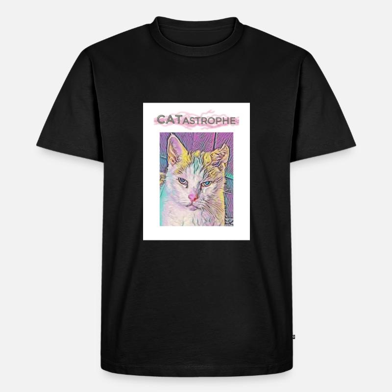 Catastrophe, Chat - T-shirt Premium bio Homme - noir