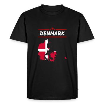 Drapeau du Danemark Les pays de Copenhague décrivent l'UE - T-shirt Premium bio Homme - noir - Devant - Nico (187cm)