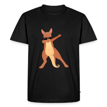Dabbing Kangaroo With Sunglasses - Cool Gift - Men's Premium Organic T-Shirt - black - Front - Nico (187cm)