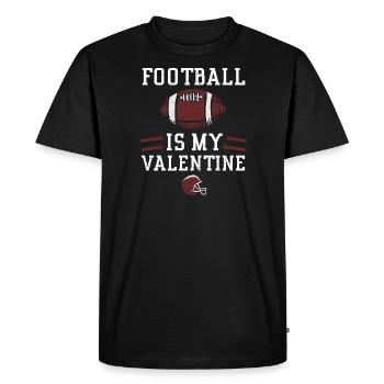 Le football est mon valentin - T-shirt Premium bio Homme - noir - Devant - Nico (187cm)