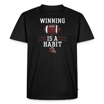 Winning is a habit - Football - Men's Premium Organic T-Shirt - black - Front - Nico (187cm)