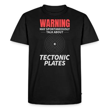 Tectonic Plates Geology Earth Science Warning - Men's Premium Organic T-Shirt - black - Front - Nico (187cm)