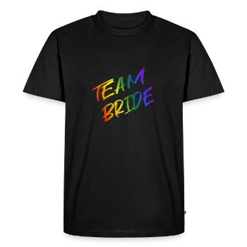 Mariée d'équipe - T-shirt Premium bio Homme - noir - Devant - Nico (187cm)