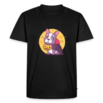 Frenchie Halloween Vampire - Men's Premium Organic T-Shirt - black - Front - Nico (187cm)