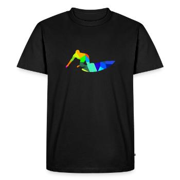 Sports de surf Rainbow Surfer colorés - T-shirt Premium bio Homme - noir - Devant - Nico (187cm)