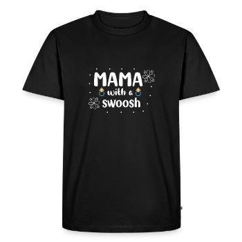 Mama with a swoosh - Men's Premium Organic T-Shirt - black - Front - Nico (187cm)