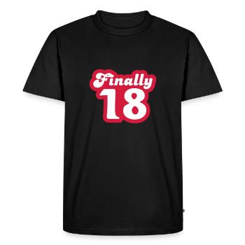 Finally 18 - Men's Premium Organic T-Shirt - black - Front - Nico (187cm)