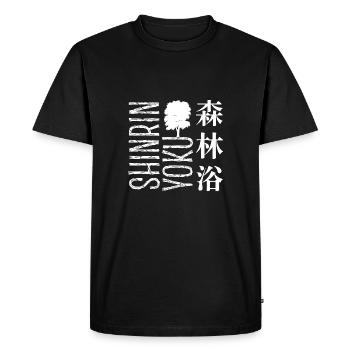 Shinrin yoku - Baignade en forêt - Méditation en forêt - T-shirt Premium bio Homme - noir - Devant - Nico (187cm)