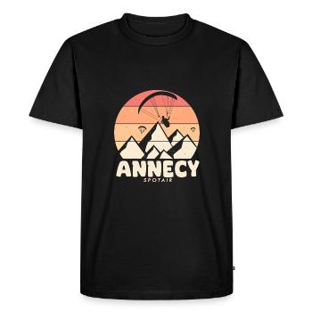 Parapente Annecy spot air savoie - T-shirt Premium bio Homme - noir - Devant - Nico (187cm)