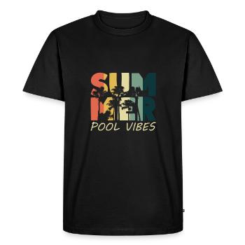 Ambiance piscine d'été - T-shirt Premium bio Homme - noir - Devant - Nico (187cm)