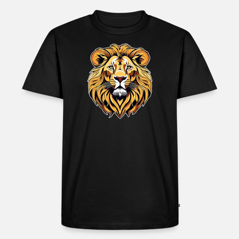 Stolzer Löwe - Männer Premium Bio T-Shirt - Schwarz