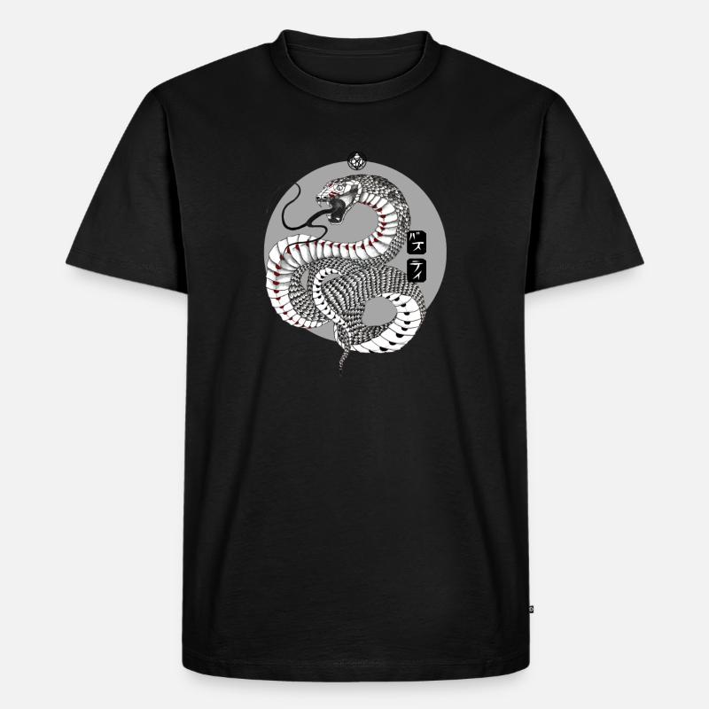 Snake - Männer Premium Bio T-Shirt - Schwarz