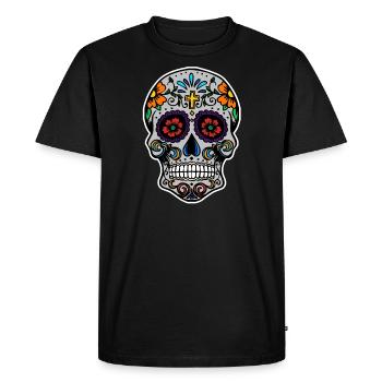 Sugar Skull - Men's Premium Organic T-Shirt - black - Front - Nico (187cm)