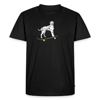 Chien sur l’idée de cadeau de skateboard chien patineur - T-shirt Premium bio Homme - noir - Devant - Nico (187cm)