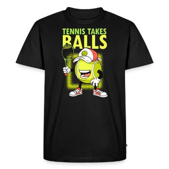 Tennis Takes Balls Funny Tennis Training - T-shirt Premium bio Homme - noir - Devant - Nico (187cm)
