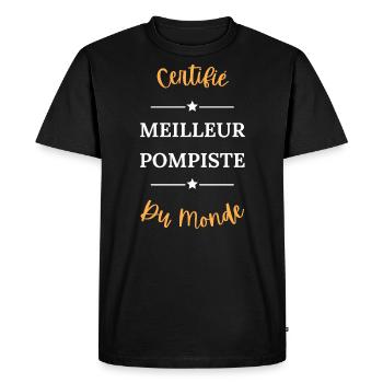 Certifié meilleur pompiste du monde - T-shirt Premium bio Homme - noir - Devant - Nico (187cm)