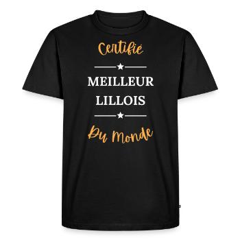 Certifié meilleur lillois du monde - T-shirt Premium bio Homme - noir - Devant - Nico (187cm)