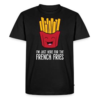 Fries - I'm just here for the French Fries - Men's Premium Organic T-Shirt - black - Front - Nico (187cm)
