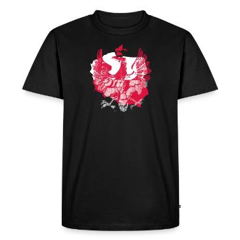 Pologne Drapeau de l’aigle polonais - T-shirt Premium bio Homme - noir - Devant - Nico (187cm)