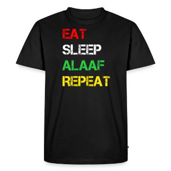 Manger Sommeil Alaaf Répéter | Carnaval de Cologne - T-shirt Premium bio Homme - noir - Devant - Nico (187cm)