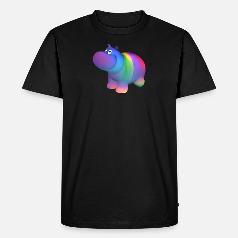 happy hippo - Männer Premium Bio T-Shirt - Schwarz