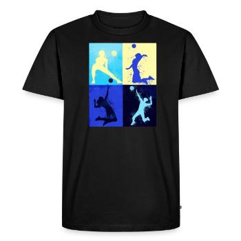 volley-ball, volleyballerine, beachball,graffiti - T-shirt Premium bio Homme - noir - Devant - Nico (187cm)