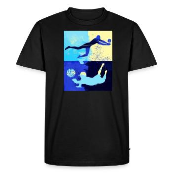 volley-ball, volley-ball, beachball,graffiti - T-shirt Premium bio Homme - noir - Devant - Nico (187cm)