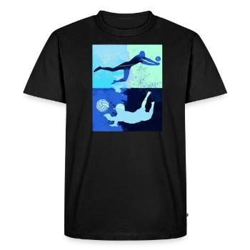 volley-ball, volley-ball, beachball,graffiti - T-shirt Premium bio Homme - noir - Devant - Nico (187cm)