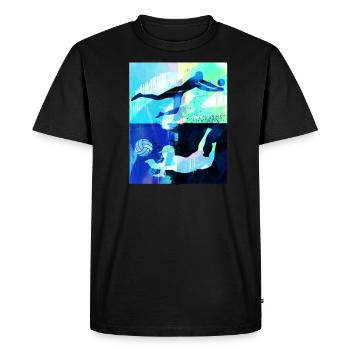 volley-ball, volley-ball, beachball,graffiti - T-shirt Premium bio Homme - noir - Devant - Nico (187cm)