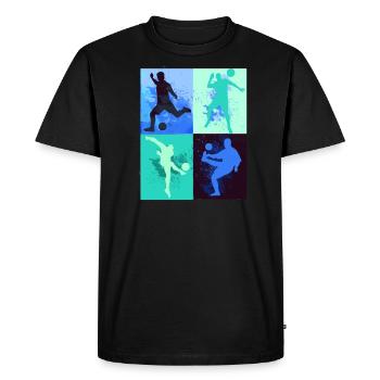Soccer ,Soccer Player , Soccer,Graffiti,Blue,Green - Men's Premium Organic T-Shirt - black - Front - Nico (187cm)