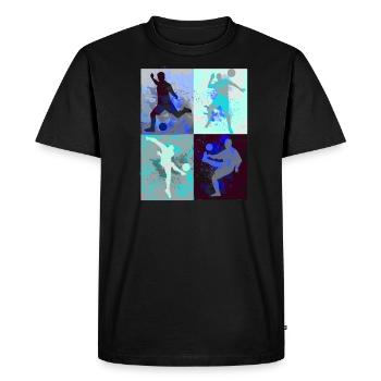 Soccer ,Soccer Player , Soccer,Graffiti,Colorful,Blue - Men's Premium Organic T-Shirt - black - Front - Nico (187cm)