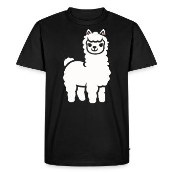 Cute little llama humor - Men's Premium Organic T-Shirt - black - Front - Nico (187cm)
