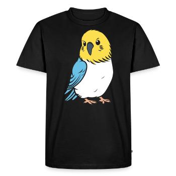 Mignonne petite perruche - T-shirt Premium bio Homme - noir - Devant - Nico (187cm)