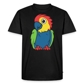Humour petit perroquet - T-shirt Premium bio Homme - noir - Devant - Nico (187cm)