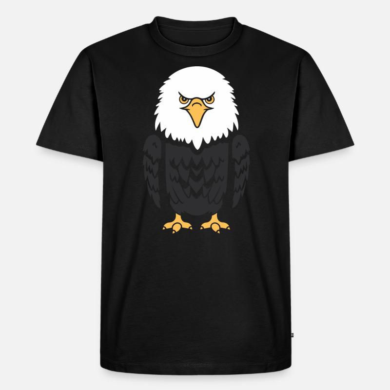 Adler Vogel - Männer Premium Bio T-Shirt - Schwarz