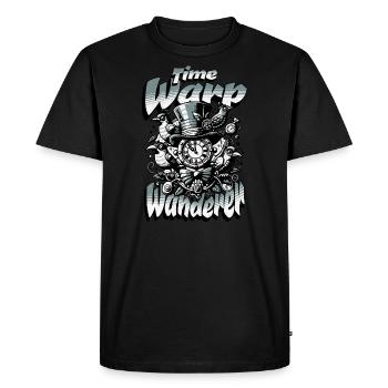 Vagabond de distorsion temporelle - T-shirt Premium bio Homme - noir - Devant - Nico (187cm)